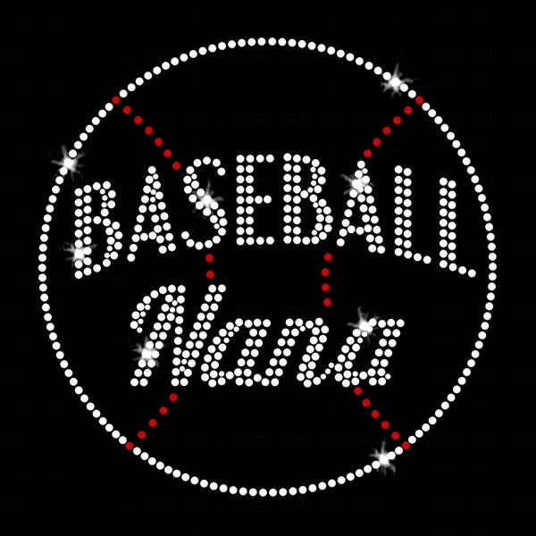 Baseball Nana DIY ron-on Rhinestone Bling Transfer