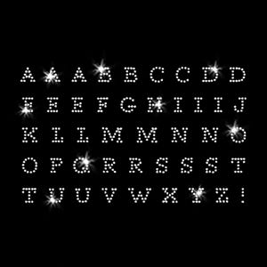 Alphabet X-Small Sparkly Letters DIY Bling Iron-on Crystal Rhinestone Bling Transfer
