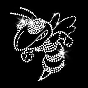 Hornet or Yellow Jacket Mascot Image Iron-on Rhinestone Transfer DIY Bling