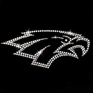 Eagle Sport Head Eagles Mascot Sparkly Crystals Iron-on Rhinestone Transfer DIY Bling