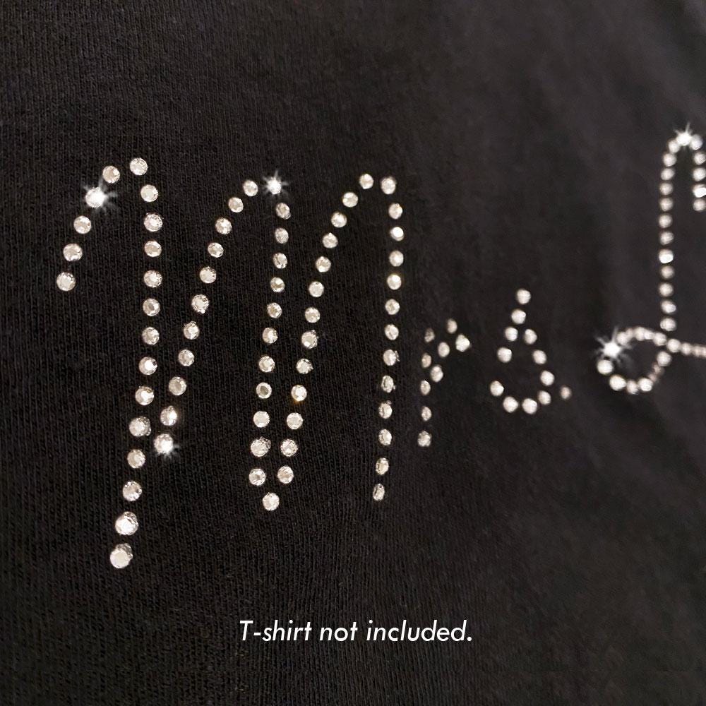 Elegant Custom Rhinestone Word Personalized Name Bling Iron-on Crystal ...