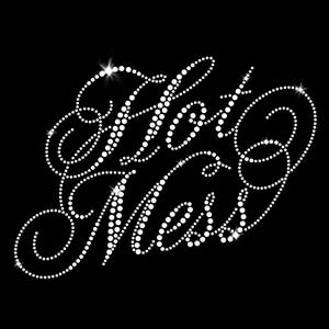 Hot Mess Iron-on Rhinestone Transfer DIY Bling