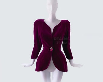 Sensational Thierry Mugler Archival Blazer Jacket extremely rare jewelry crystal velvet