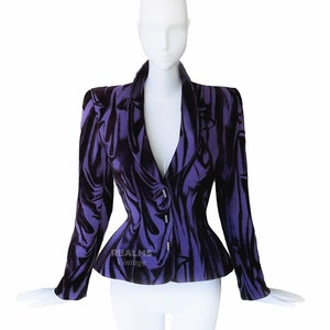 Thierry Mugler Rare Archival Purple Illusion Jacket Drape Pattern