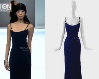 Gorgeous Iconic Thierry Mugler Gown SS1999 Archival Evening Dress Silver Lucite Details