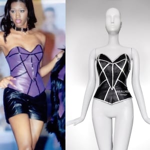 Thierry Mugler Couture 2001 Archival Leather Corset Top Bustier