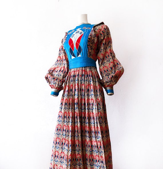 Most Gorgeous 70s Silk Dress Lieberty Poet Sleeves