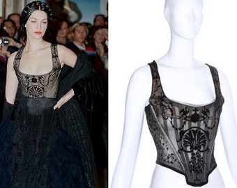 Vivienne Westwood Corset SS1992 Archival Runway Worn Rare Collectors black lace ICONIC