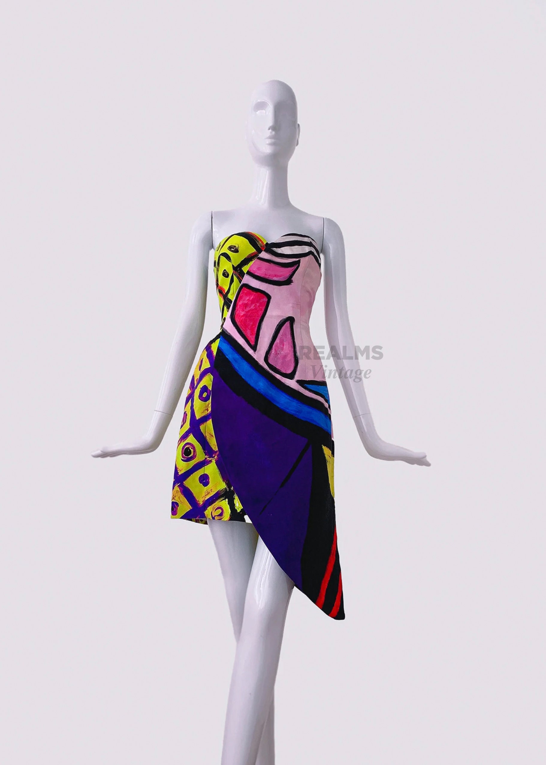 Moschino Couture Runway Dress Asymmetrical Corset Gown Colour