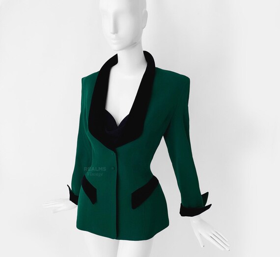 Thierry Mugler FW1992 Archival Runway Blazer Gree… - image 8