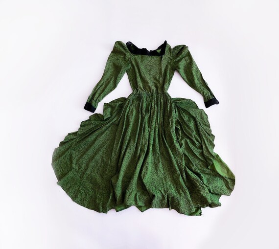 Beautiful Vintage Dress Midi Cotton Lace Antique