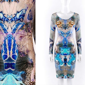Iconic Alexander McQueen Plato’s Atlantis Jellyfish Print Sheath Dress Bodycon Midi