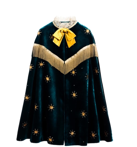 GUCCI Cape Showstopper Silk Velvet Gorgeous Gold … - image 1