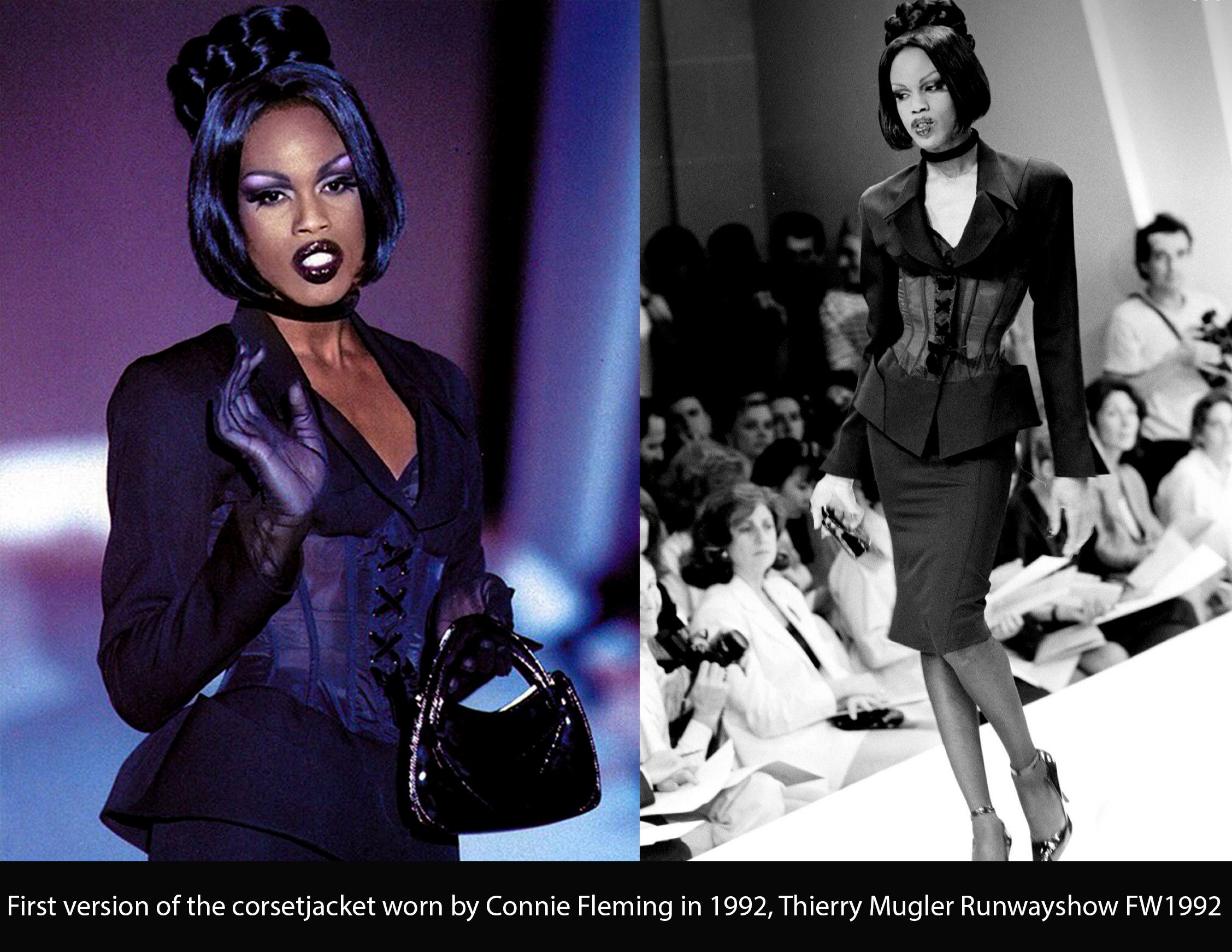 Iconic Thierry Mugler 1995 Sculptural Jacket With Sheer
