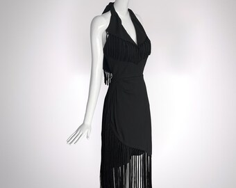Robe BCBG Max Azria Noir Dentelle à Plumes - Taille 0 Neuve Sans étiquettes, Longueur Genou, Dos Nu