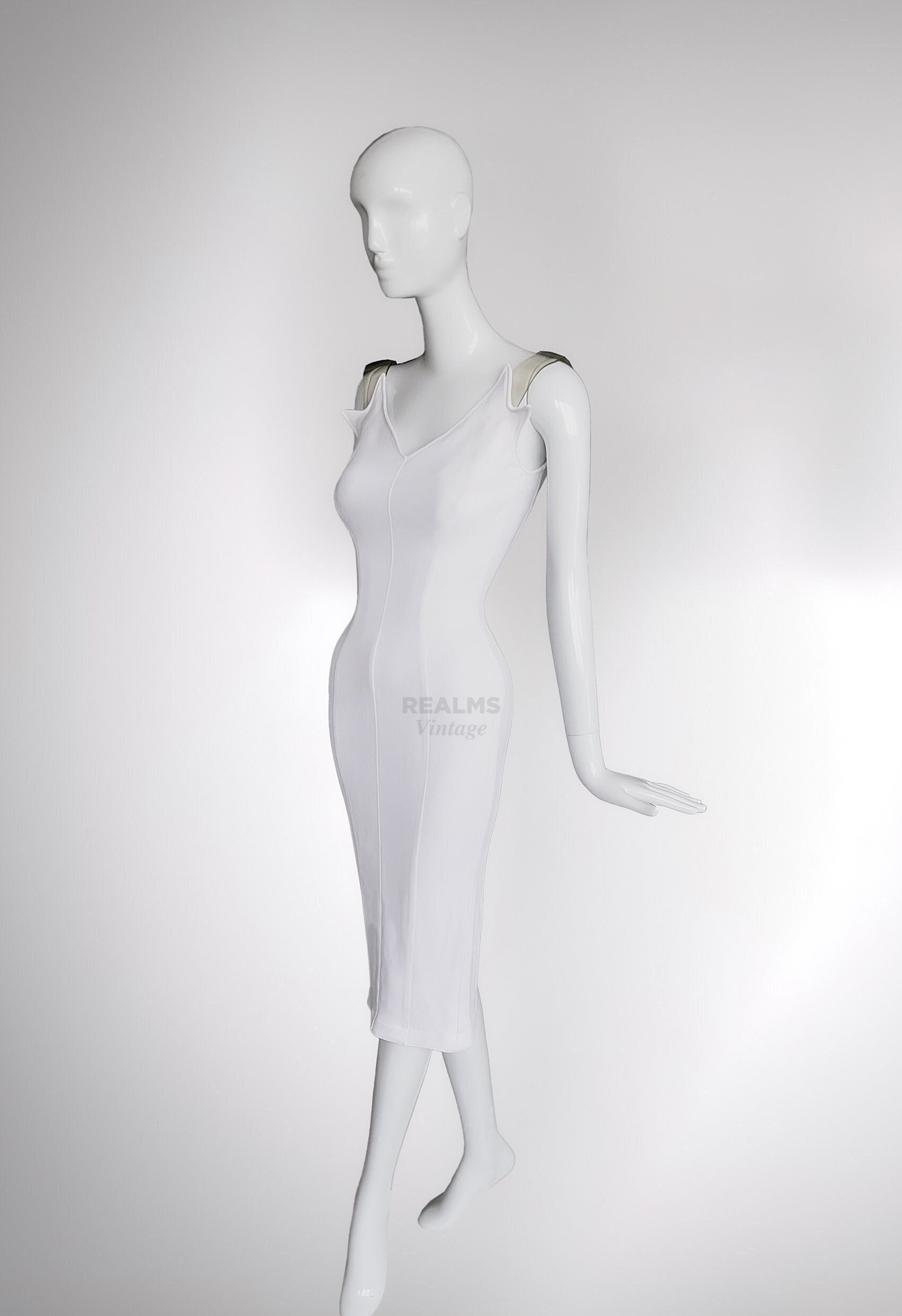 Iconic Thierry Mugler Archival SS1989 Les Atlantes Stingray Dress Sexy