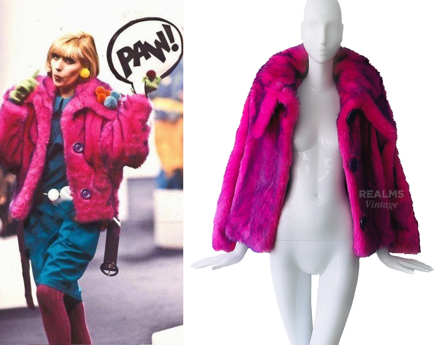 人気ランキング1位～（売れ筋商品） Phenomenal Mugler Thierry Rare Fur Faux Archival 1985/86 ジャケット・アウター