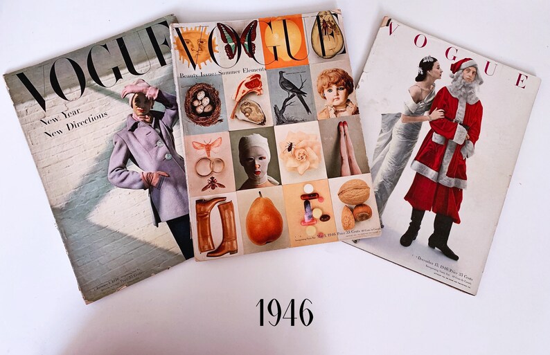 Extremely  Rare VOGUE Magazine Collection Vintage 1946 Fahion Co