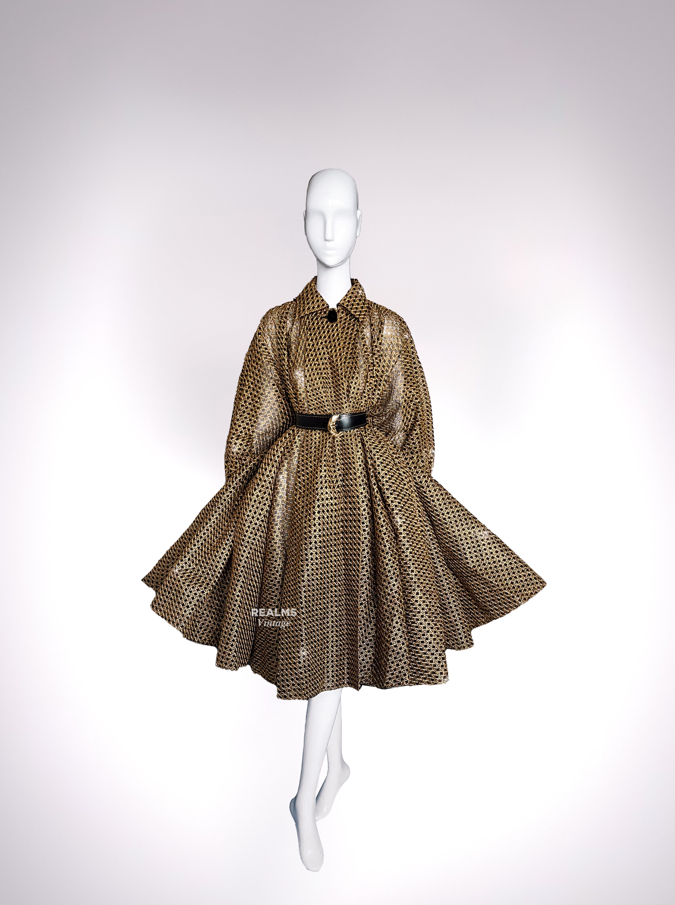 CHRISTIAN DIOR Archival SS 1991 Spectacular Coat Dress Swing