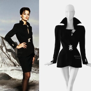 Thierry Mugler JacketSS 1995 Archival Spectacular Crystal Jewel Black Dramatic Sculptural