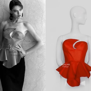 Thierry Mugler 1986 Archival Sculptural Corset Top Dramatic Peplum Bodice