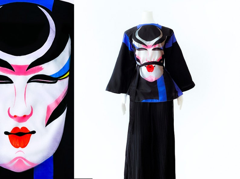 Ossi Originals Loungewear Set 70s Asian Kimono Blouse Palazzo Pants 1970s image 1
