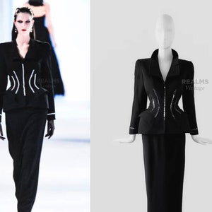 ICONIC Thierry Mugler FW1998 Archival Crystal Jacket Ensemble Famous Helmut Newton