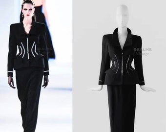 ICONIC Thierry Mugler FW1998 Archival Crystal Jacket Ensemble Famous Helmut Newton