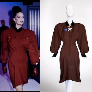 Thierry Mugler FW1987 Archival Dramatic Wool Dress
