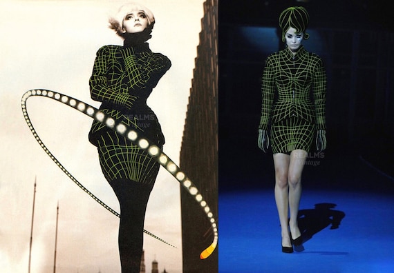 ワンピース Thierry Mugler dot design dress Thierry Mugler - Red and White Polka Dot Dress with Bows