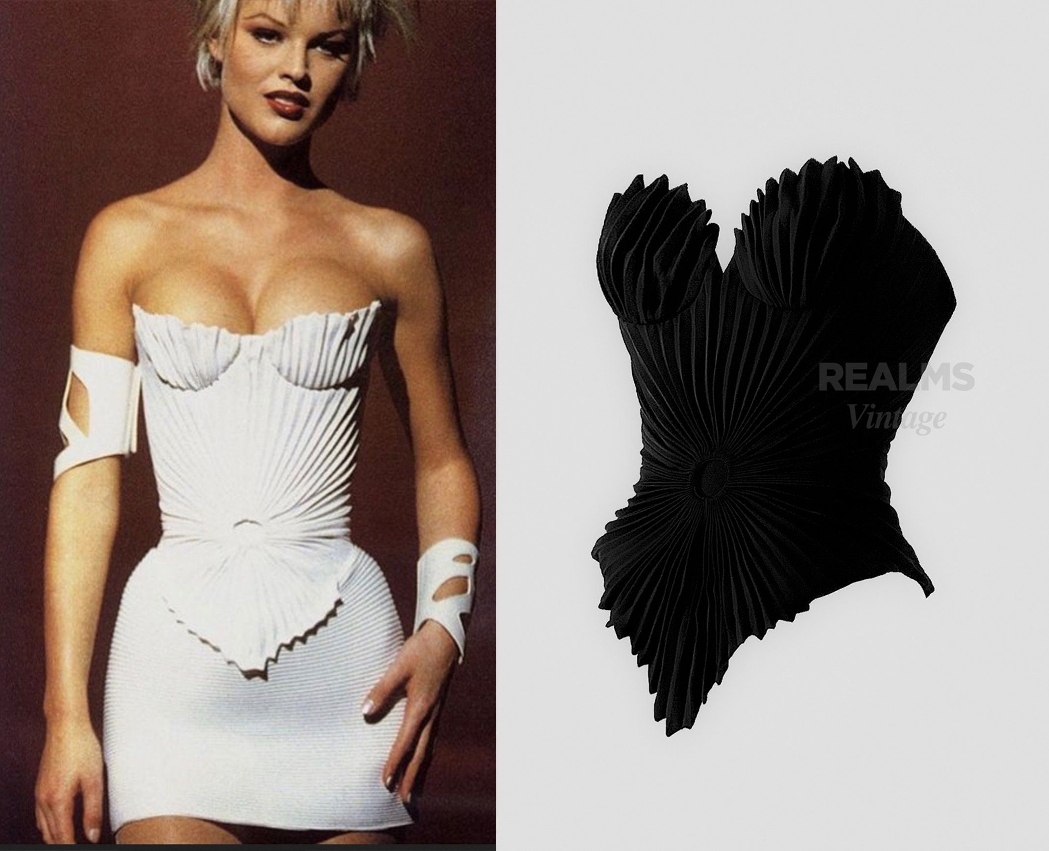 Corset tank top in white - Mugler