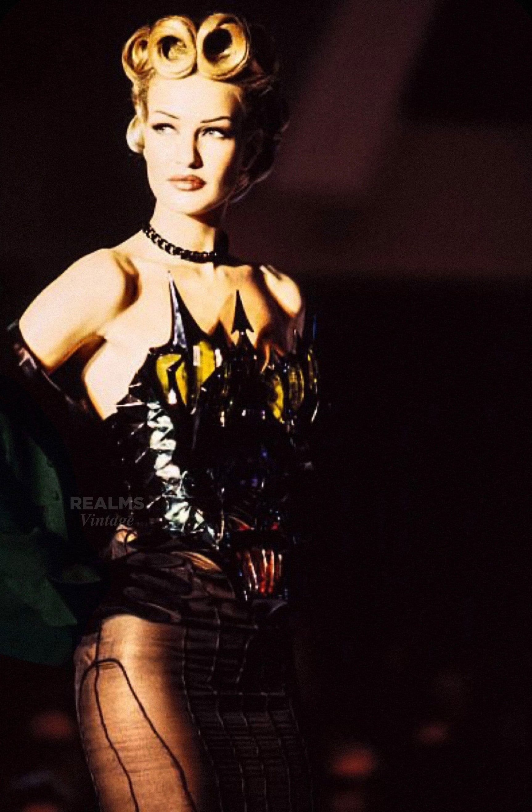 Thierry Mugler FW1992 Archival Runway Blazer Green Wool Black