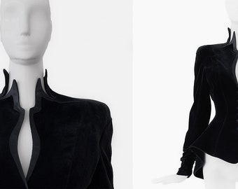 ティエリーミュグレージャケットブラック9AR 希少 Velvet blazer Thierry Mugler Black size 42 IT in Velvet