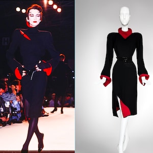 Iconic Thierry Mugler Les Infernales SHE DEVIL Runway Dress Black Red