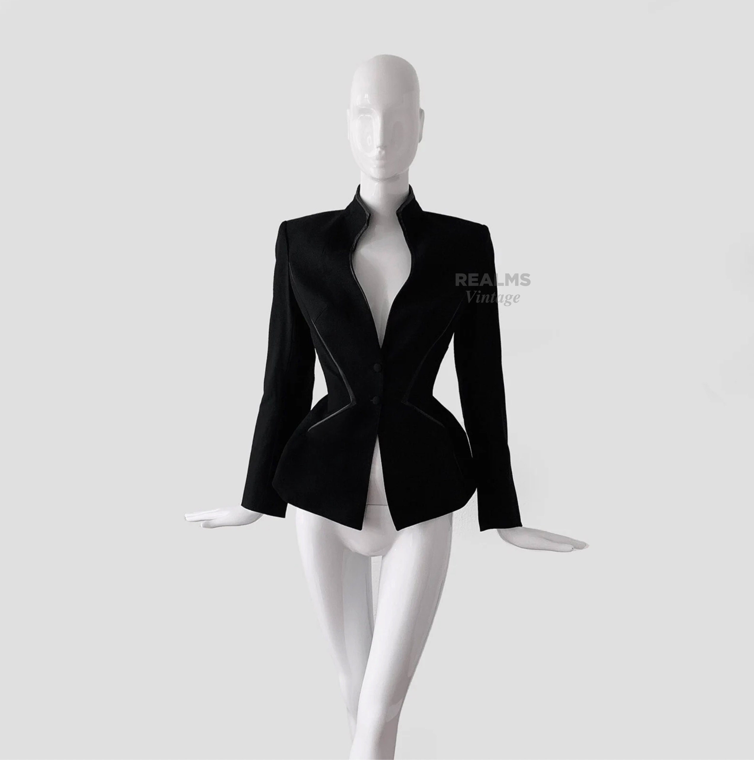 Thierry Mugler Archival Couture Blazer Sculptural Black Jacket