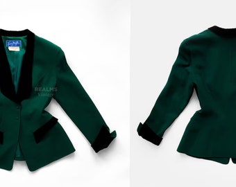 Thierry Mugler FW1992 Archival Runway Blazer Green Wool Black