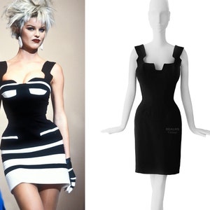 Rare Hot Thierry Mugler Dress SS1994 Archival Iconic Black Dress