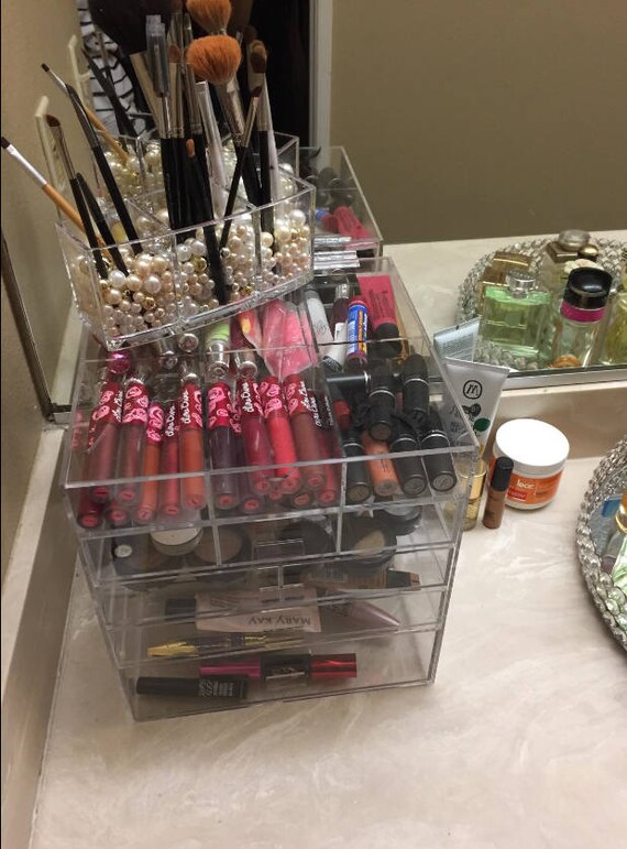 Dara Acrylic Organizer Vanity Table Acrylic Display Etsy