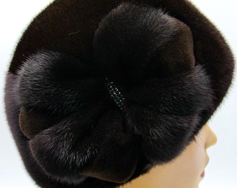 Vintage Elegant Black Mink Hat Mink Black Original Vintage Hats for Women for sale | eBay main image 3
