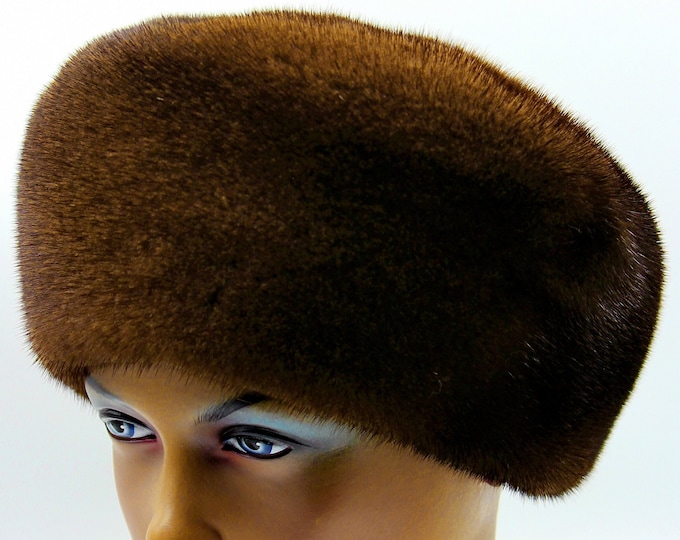 Fur hat women real winter mink headdress "Kubanka"