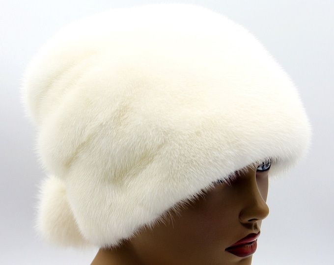 Women fur hat "Buratino" real winter ladies woman mink headdress