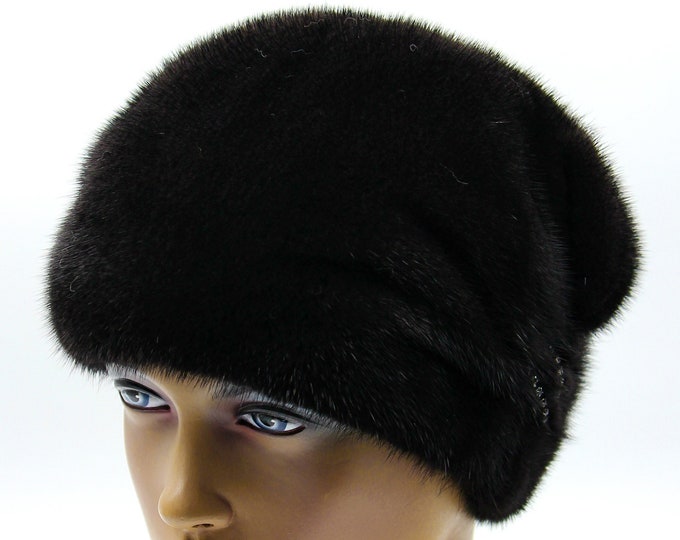 Real fur mink winter hat women's "Jeanne"