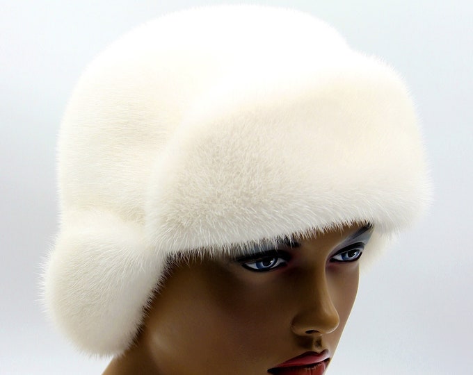 Fur hat women's real mink ladies winter headdress "Lobic"