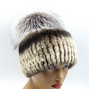 Women&#39;s fur hat winter made of fox and rex rabbit &quot;Malibu&quot;