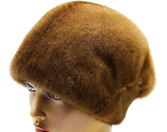 Woman's mink fur winter hat "Droplet"