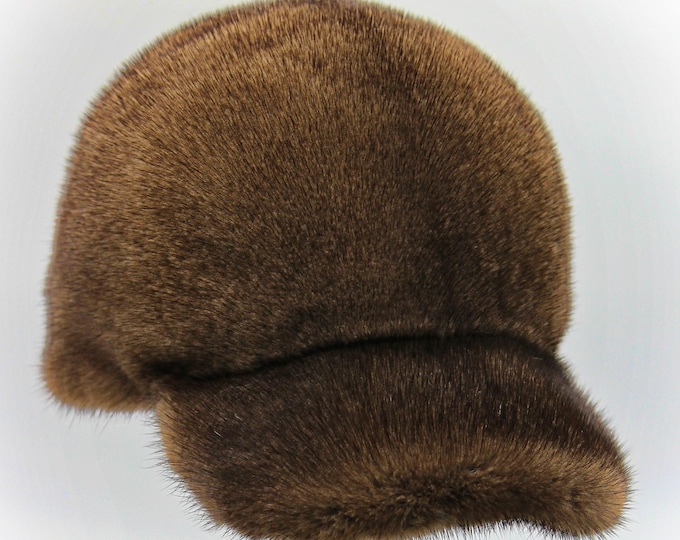Premium Pastel Mink Fur Baseball Cap - Natural Luxury Winter Headwear