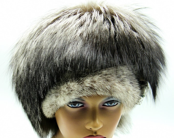 Ladies fox mink fur hat women