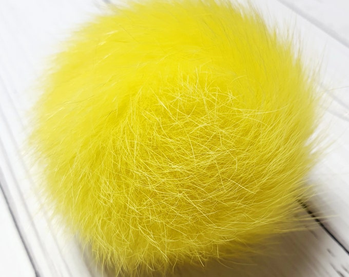 Real fur pom pom polar fox ball gift keychain