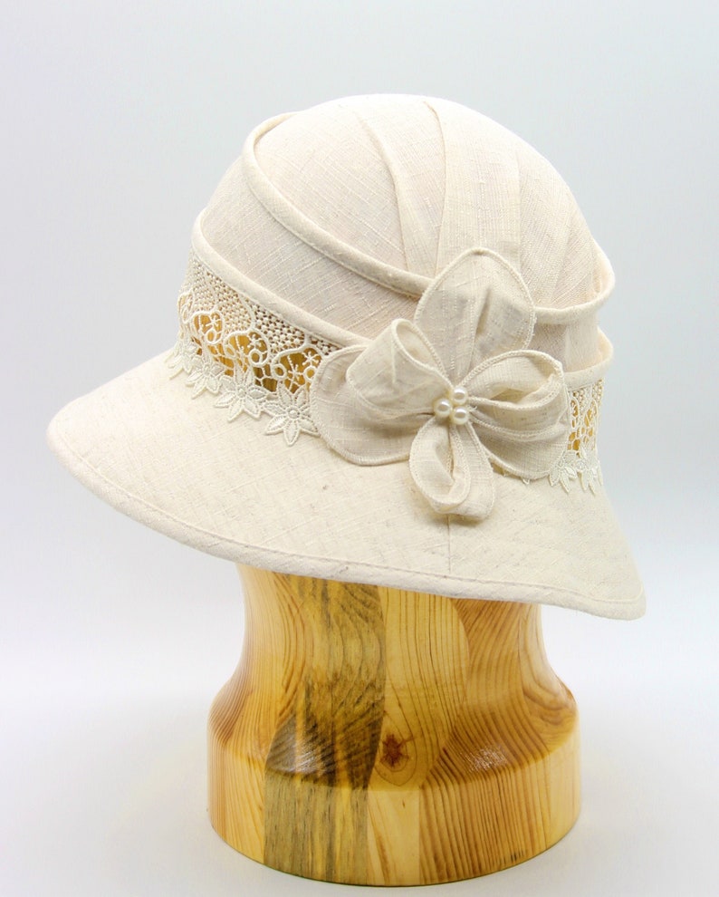 linen cloche hat