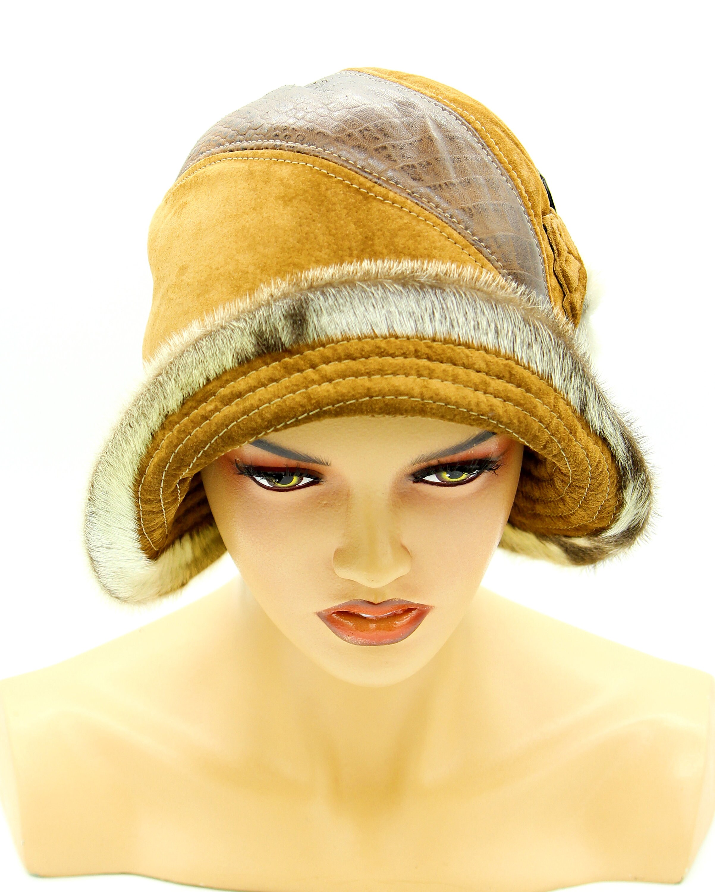 Violetta Winter Leather Hat Ladies Winter Hat Womens Etsy